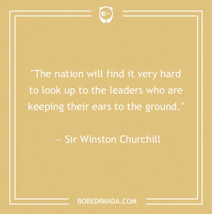 Leadership quote by Winston Churchill on listening and leading.