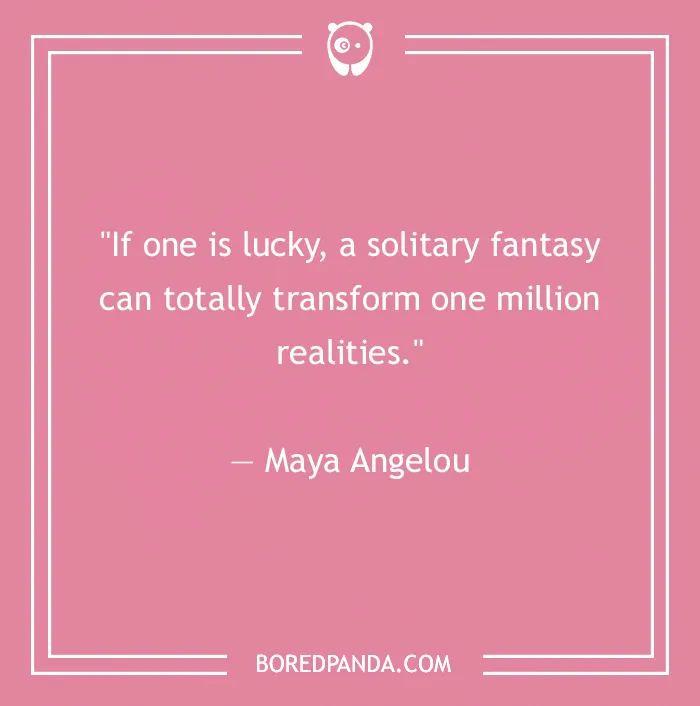 Maya Angelou quote on leadership insights set against a pink background.