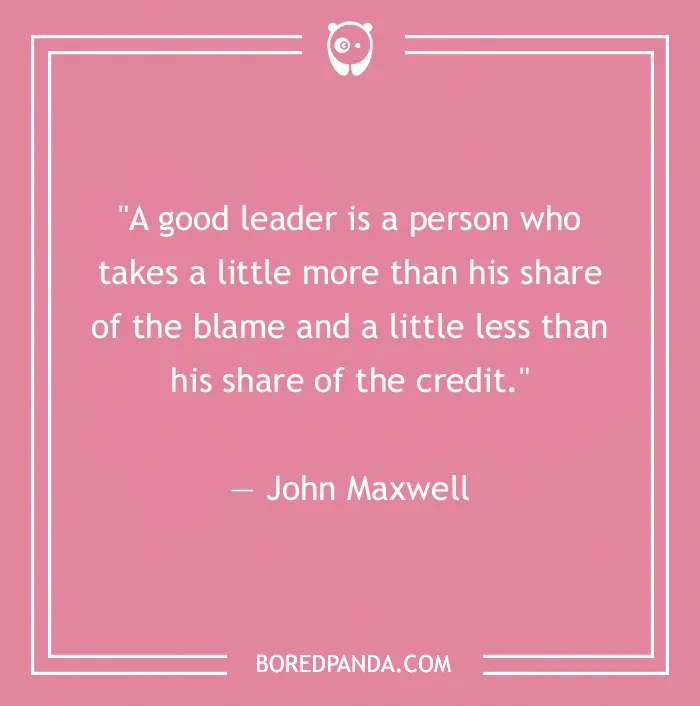 Quote by John Maxwell on leadership qualities, displayed on a pink background.