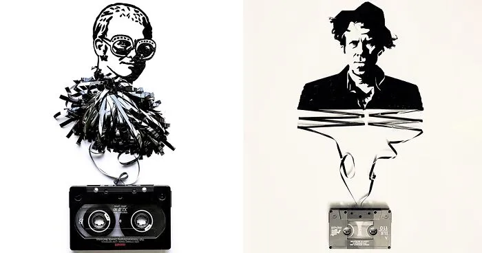 Amy Corson Is An Artist Creating Unique Portraits With Old Cassette Tapes