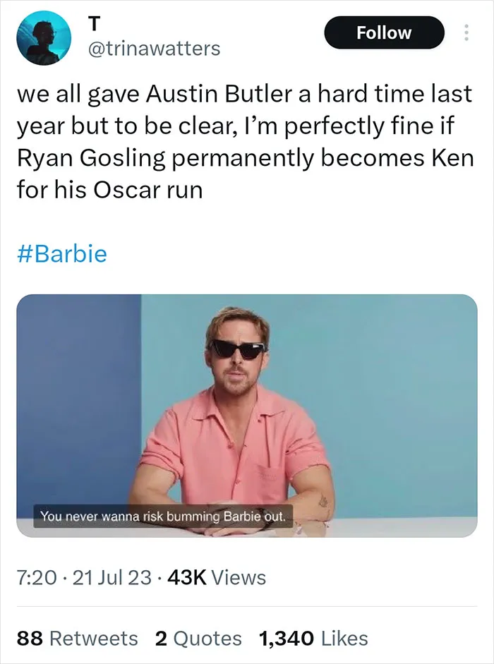 22 Best Twitter Reactions About How Ryan Gosling Was Built To Play Barbie’s Ken