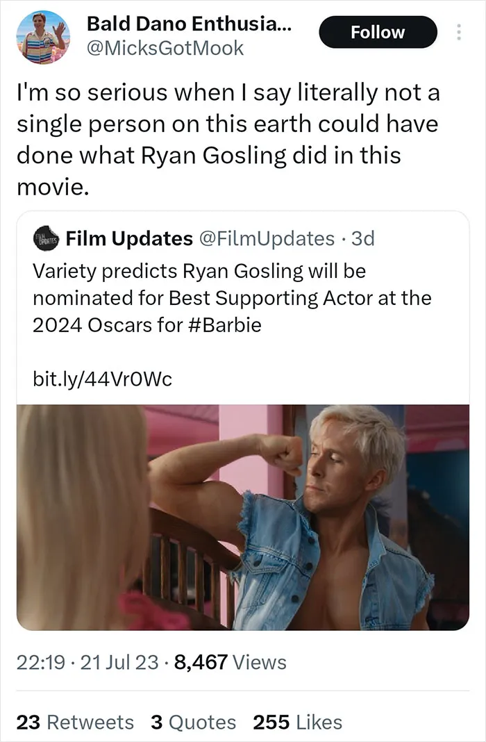22 Best Twitter Reactions About How Ryan Gosling Was Built To Play Barbie’s Ken