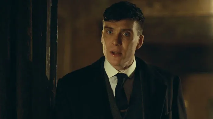 Tommy Shelby looking frightened