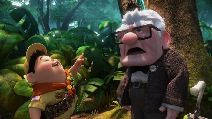 Russell showing something to Carl Fredricksen