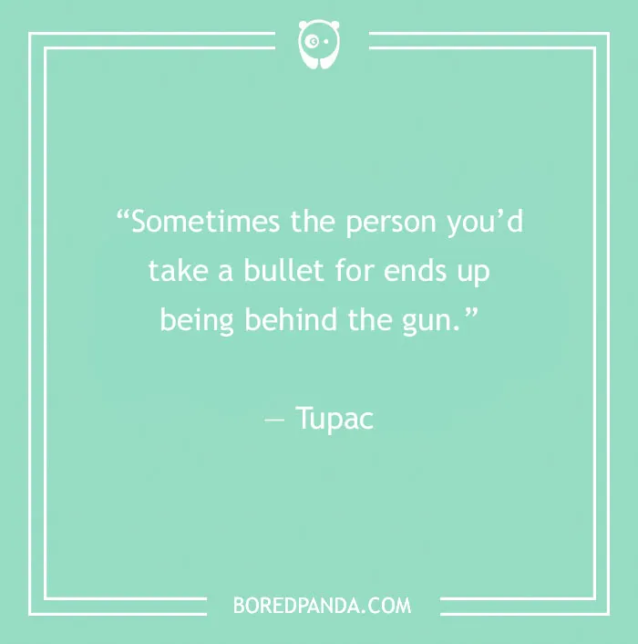 Quote by Tupac about fake people on a mint green background, emphasizing betrayal.