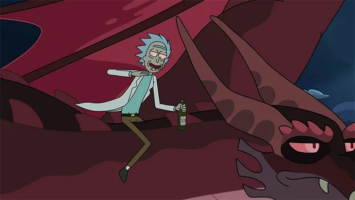 Rick and dragon talking