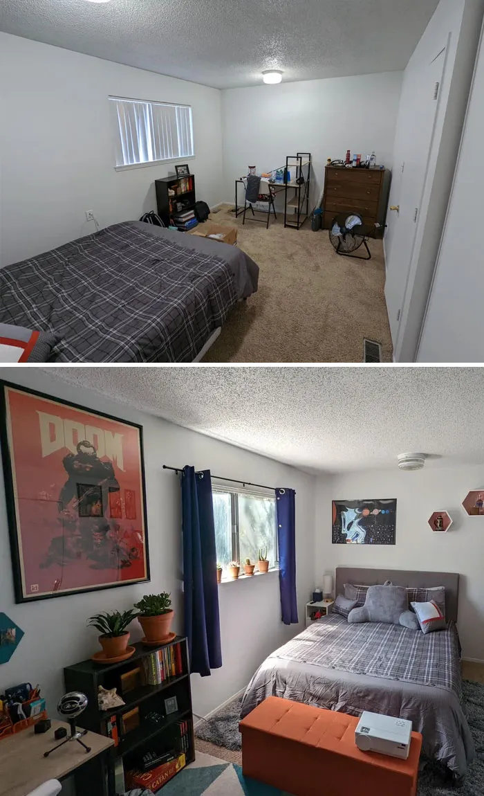 Before And After Of My College Apartment. Thanks For All Of The Advice!