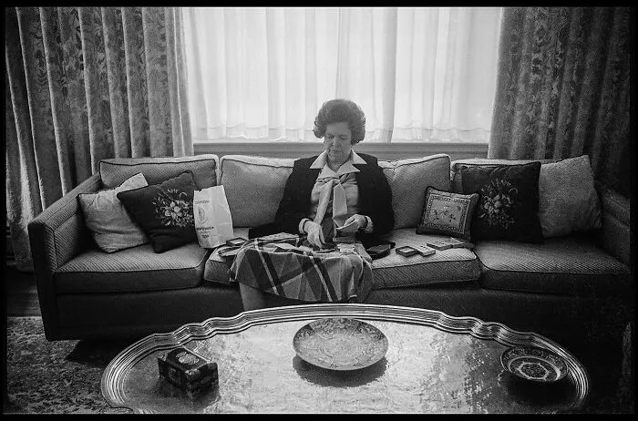 Grandmother Sorting Playing Cards