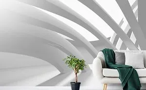 "Prepare To Challenge Your Perception Of Space And Reality With White 3D Wallpapers, As They Effortlessly Transform Any Room Into A Mind-Bending Gallery Of Optical Illusions And Architectural Wonders."
