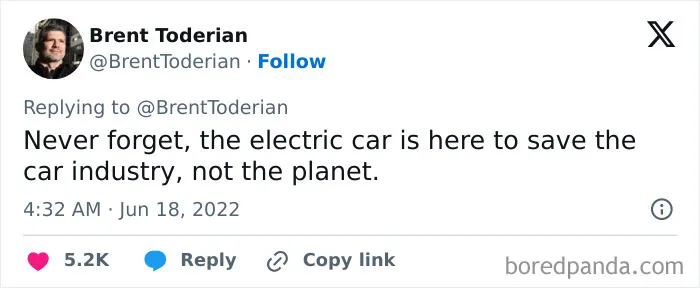 Never Forget, The Electric Car Is Here To Save The Car Industry, Not The Planet