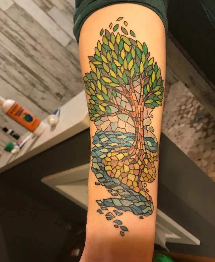 Mosaic Tree Tattoo