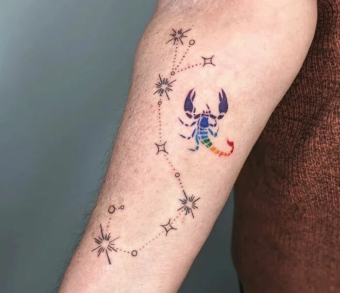 Scorpio Constellation Arm Tattoo