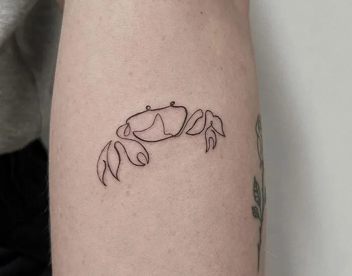 Cute Crab (Cancer) Arm Tattoo