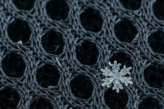 ITAP Of A Snowflake That Fell Onto My Backpack