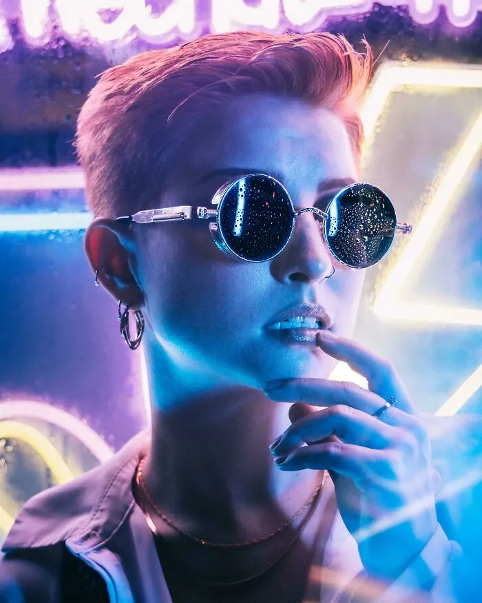 ITAP Of My Friend In Front Of A Neon Sign