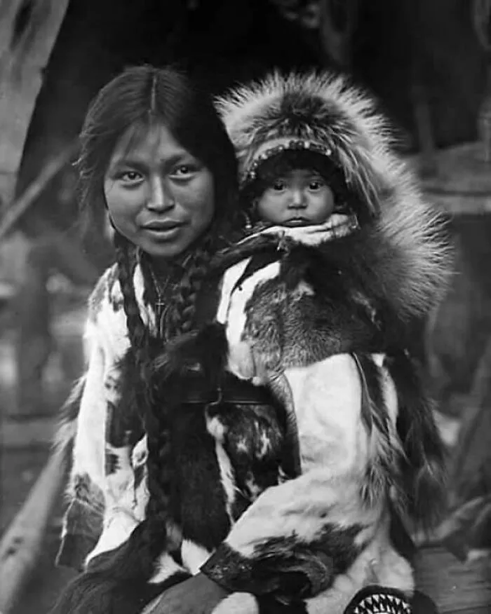 Native Woman And Child. King Island, Alaska. Photo Taken Between 1915 And 1925