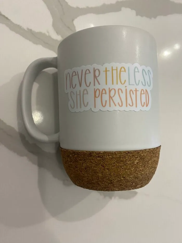 Got Laid Off From My Job. I Have A Mug I Really Love But Has My Old Company’s Logo On It. Instead Of Throwing It Away, I Ordered A $3 Waterproof Vinyl Sticker To Put Over It. I Love The Mug Even More!