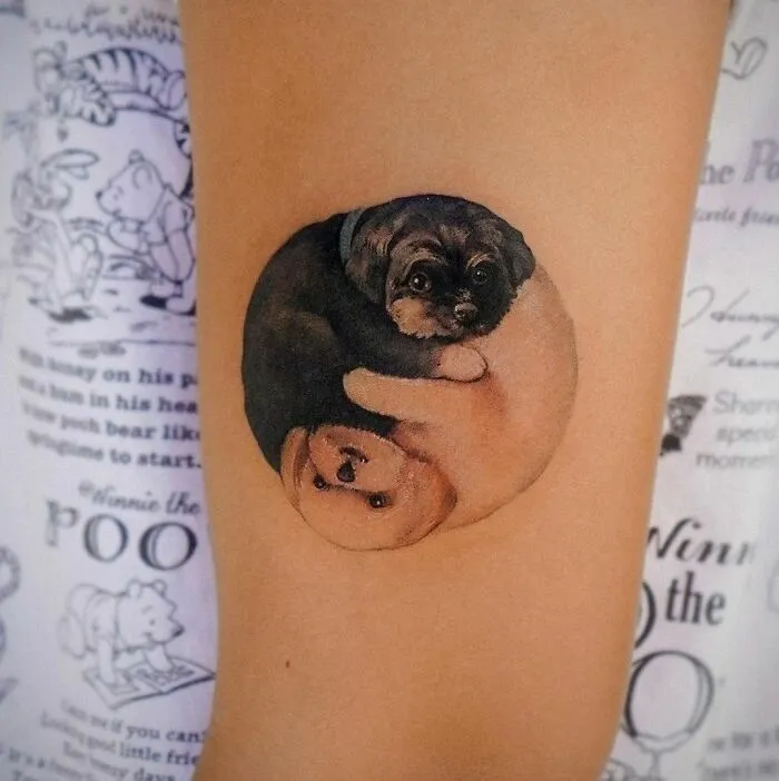 Yin Yang Dogs Tattoo