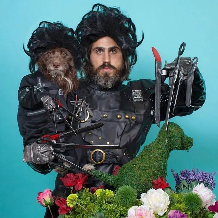 Human-Animal Doppelgangers: 30 Captivating Photographs Of A “Dog Dad” And His Pup Companion In Matching Outfits (New Pics)