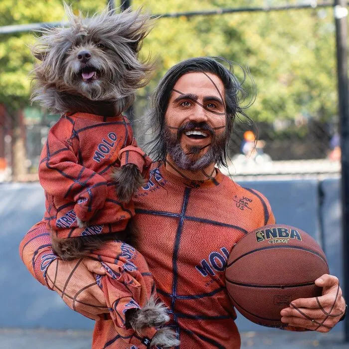 Human-Animal Doppelgangers: 30 Captivating Photographs Of A “Dog Dad” And His Pup Companion In Matching Outfits (New Pics)
