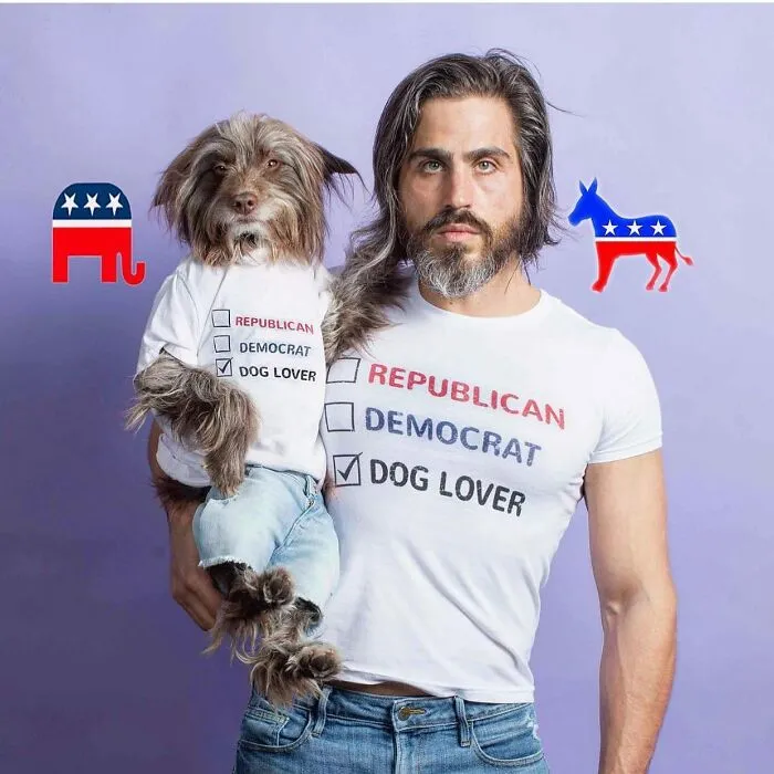 Human-Animal Doppelgangers: 30 Captivating Photographs Of A “Dog Dad” And His Pup Companion In Matching Outfits (New Pics)