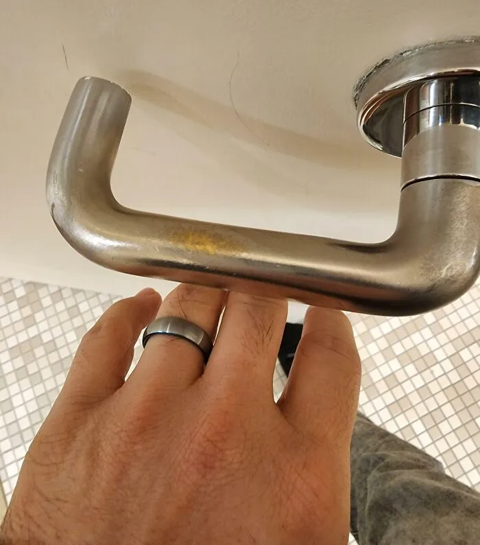 The Door Handle To The Restroom At Work Is Marked By Wedding Rings