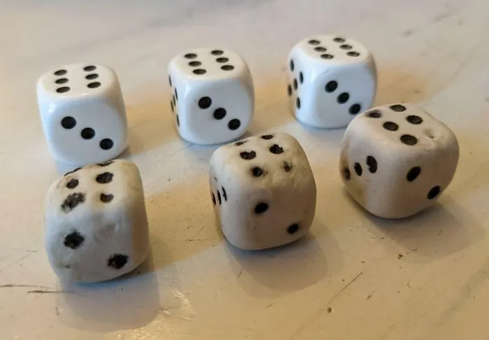 My Mother-In-Law Plays A Lot Of Yahtzee. Bottom Row Are Her Favorite Dice