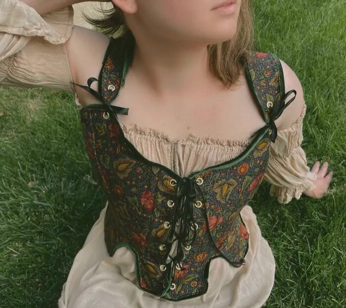 Just Finished Making This Corset Out Of A Pair Of Curtains