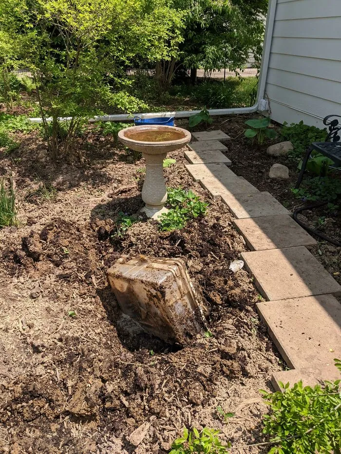 Please Don't Bury Your Pet In A Plastic Storage Bin. Someone (Me) Might Accidentally Dig It Up One Day