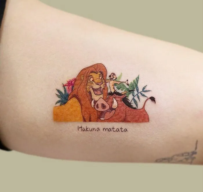 Timon, Pumbaa And Simba Tattoo