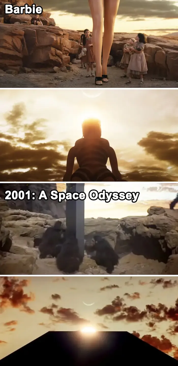 Barbie Opens With An Homage To Stanley Kubrick's 2001: A Space Odyssey, With Barbie Entering A Desolate Landscape Just Like When The Alien Monolith Arrives In Kubrick's Classic Film