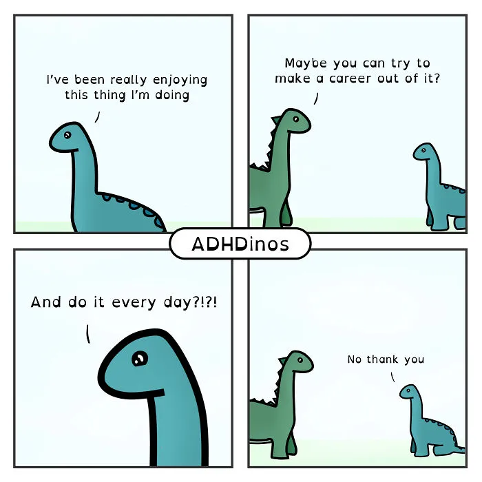 “ADHDinos”: My Webcomic About The Daily Struggles I Experience With ADHD (23 New Pics)