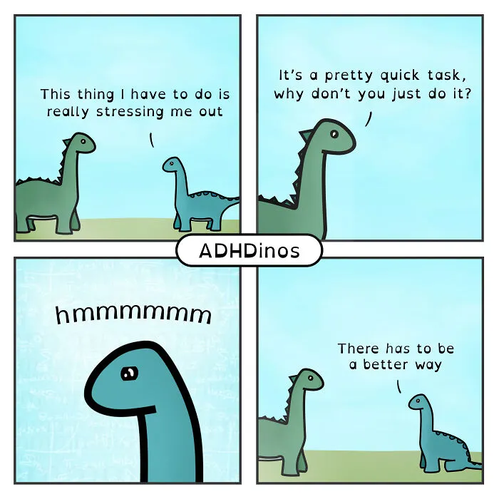 “ADHDinos”: My Webcomic About The Daily Struggles I Experience With ADHD (23 New Pics)