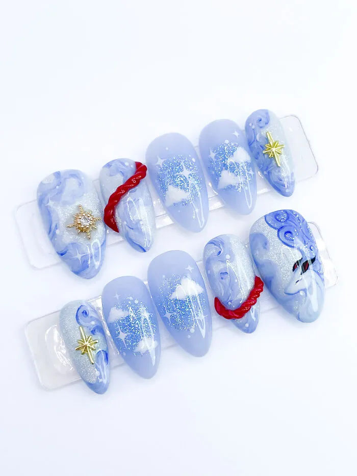 Genshin Impact- Ganyu Inspired Nail Art Set
