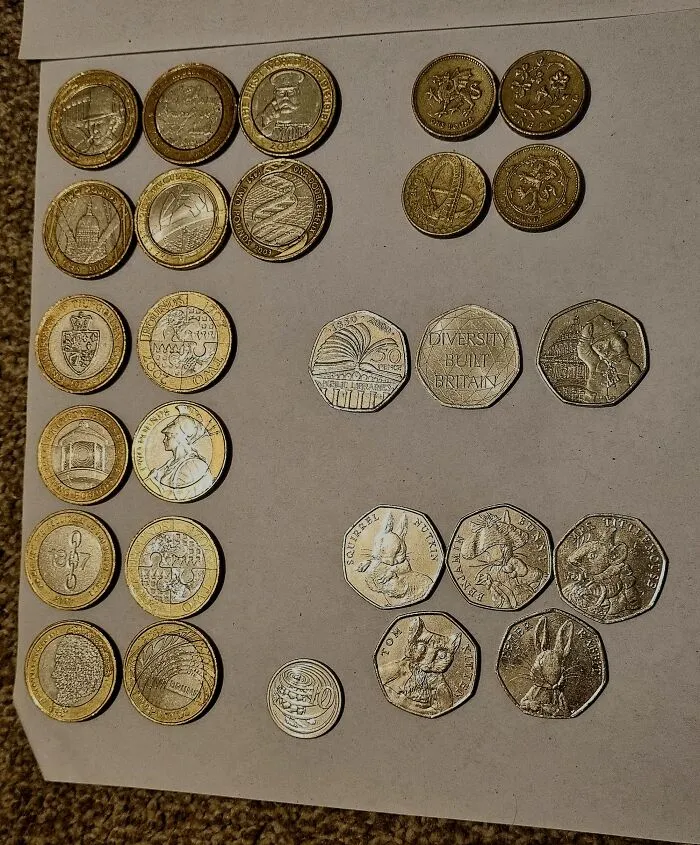 Somehow I've Ended Up With A Whole Bunch Of Commemorative Coins (And A Random One From The Cayman Islands But It Has A Turtle On It So Its Cool)