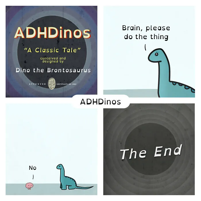 “ADHDinos”: My Webcomic About The Daily Struggles I Experience With ADHD (23 New Pics)