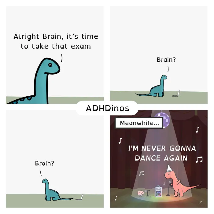 “ADHDinos”: My Webcomic About The Daily Struggles I Experience With ADHD (23 New Pics)
