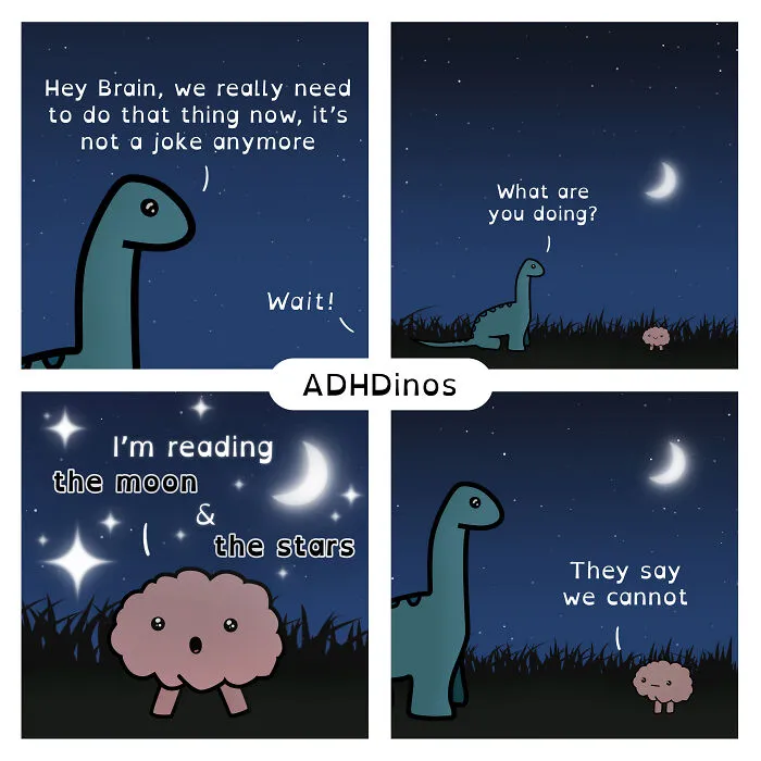 “ADHDinos”: My Webcomic About The Daily Struggles I Experience With ADHD (23 New Pics)