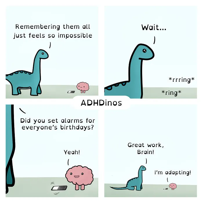 “ADHDinos”: My Webcomic About The Daily Struggles I Experience With ADHD (23 New Pics)