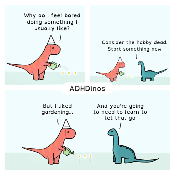 “ADHDinos”: My Webcomic About The Daily Struggles I Experience With ADHD (23 New Pics)