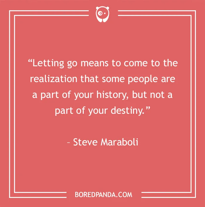 Inspirational quote about letting go of toxic people by Steve Maraboli, on a pink background.