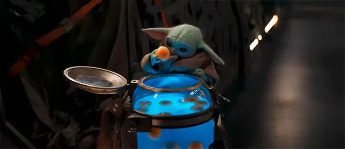 Baby Yoda eating