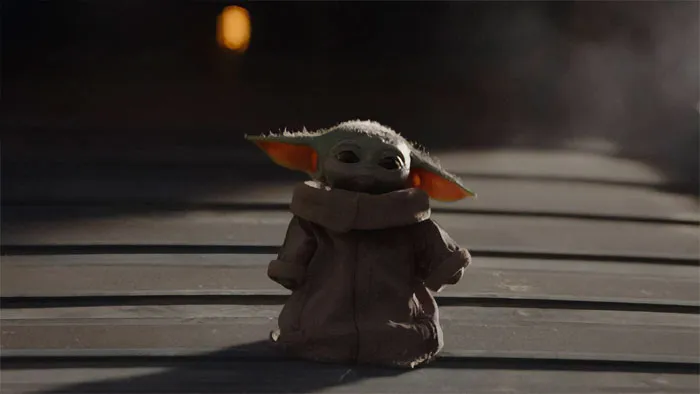 Baby Yoda walking