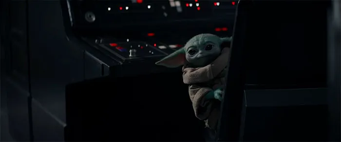 Baby Yoda watching straight
