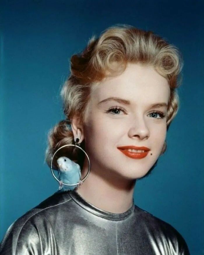 Anne Francis Wearing Aviary Earrings With Real Budgies In ‘Forbidden Planet’ (1956)