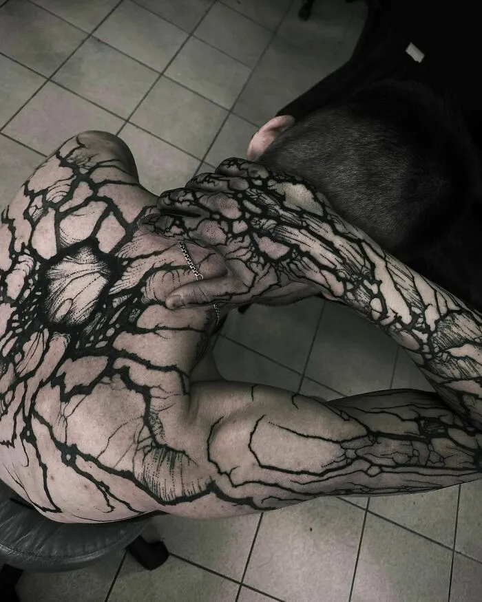 Dark Lightning Body Tattoo