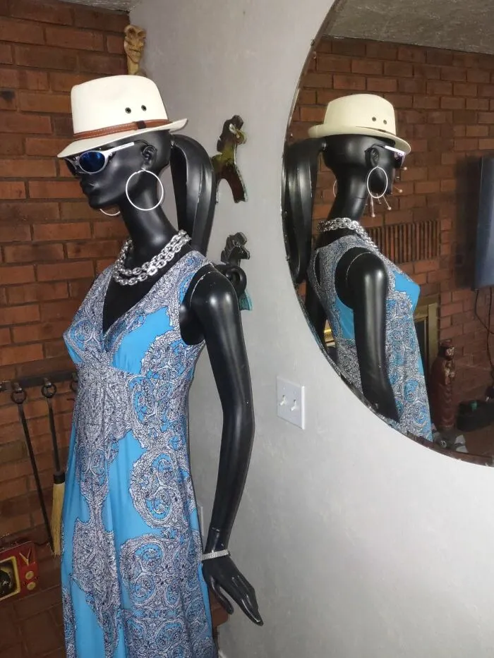 Mannequeen !   Found Her At A Garage Sale And Couldn't Leave Her Behind $20.00 Later She Was Standing Proud In Her New Home With New Attire !