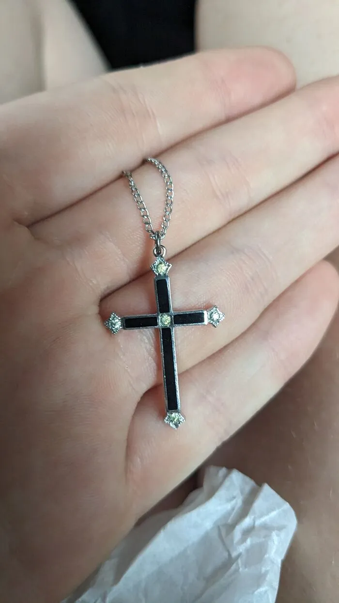 Diamond And Onyx Necklace From The 50's-60's. My Grandma Got As A Special Gift As A Teen, And I Received It For My 16th Birthday