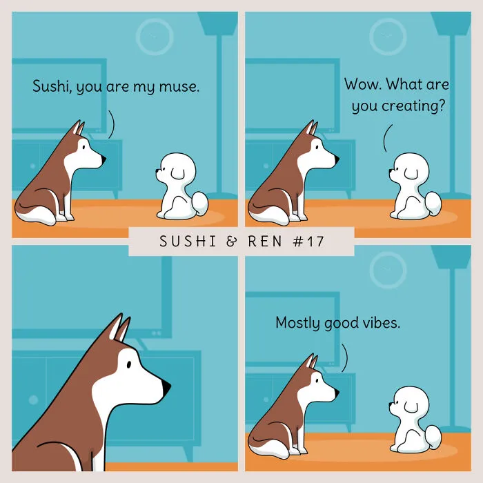 I Created 40 Humorous Comics Featuring A Dog Love Story