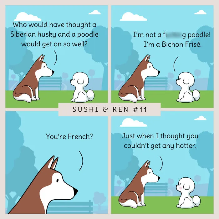 I Created 40 Humorous Comics Featuring A Dog Love Story